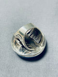 Biggest Native American Navajo J. Draper Lapis Sterling Silver Ring-Nativo Arts