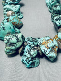 285 Gram Chunky Turquoise Vintage Native American Navajo Sterling Silver Necklace-Nativo Arts