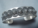 Eddie Smith Vintage Native American Navajo Hand Repoussed Sterling Silver Bracelet-Nativo Arts