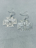 Wonderful Native American Navajo Sterling Silver Cross Earrings-Nativo Arts