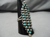 Marvelous Vintage Zuni Native American Round Turquoise Sterling Silver Ring-Nativo Arts