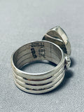 Authentic Vintage Native American Navajo Ben Begaye (d) Black Stone Sterling Silver Ring-Nativo Arts