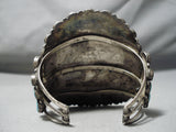 Tremendous Vintage Native American Navajo Turquoise Cluster Sterling Silver Bracelet-Nativo Arts