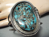 Huge Old Morenci Turquoise Vintage Native American Navajo Sterling Silver Bracelet-Nativo Arts