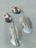 Native American The Most Unique Vintage Ben Begaye Sterling Silver Agate Earrings-Nativo Arts