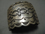 Important Vintage Native American Navajo Chim Butte Heavy Sterling Silver Bracelet-Nativo Arts