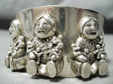 Huge Vintage Storyteller Sterling Silver Bracelet Cuff-Nativo Arts