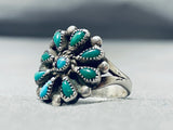 Beautiful Vintage Native American Navajo Turquoise Sterling Silver Cluster Ring-Nativo Arts