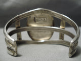 Omg!! Vintage Native American Navajo Huge Smokey Bisbee Turquoise Sterling Silver Bracelet-Nativo Arts