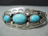 Boyd Navajo Kingman Turquoise Sterling Silver Bracelet Native American-Nativo Arts