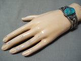 Opulent Vintage Native American Navajo Henry Morgan Turquoise Sterling Silver Bracelet-Nativo Arts