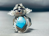 Completely Handmade Kachina Native American Navajo Turquoise Sterling Silver Ring-Nativo Arts