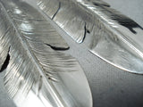 Spectacular Navajo Sterling Silver Feather Earrings Native American-Nativo Arts
