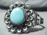 Breathtaking Signed Navajo Native American Turquoise Sterling Silver Bracelet-Nativo Arts