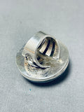 Fascinating Mega Native American Navajo Lapis Sterling Silver Ring-Nativo Arts