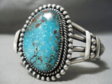 Famous Female Artist Native American Navajo Jeanette Dale Red Mountain Turquoise Silver Bracelet-Nativo Arts
