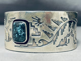 Important Vintage Native American Navajo Lander Blue Turquoise Sterling Silver Bracelet-Nativo Arts