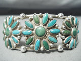 Incredible Vintage Native American Navajo Cerrillos Turquoise Sterling Silver Bracelet Old-Nativo Arts