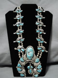 Squash Blossom Necklace Vintage Zuni Native American Sterling Silver Turquoise-Nativo Arts