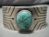 Important Vintage Native American Navajo Clarence Lee Apache Turquoise Sterling Silver Bracelet-Nativo Arts