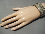 Important Smithosnian Vintage Native American Navajo 14k Gold Sterling Silver Bracelet Old-Nativo Arts
