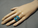 Charles Loloma Student Vintage Native American Navajo Pete Sierra Sterling Silver Turquoise Ring-Nativo Arts