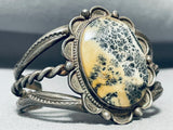 Best Vintage Native American Navajo Leopard Agate Sterling Silver Bracelet Old-Nativo Arts