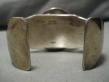 Heavy And Thick Vintage Native American Navajo Royston Turquoise Sterling Silver Bracelet Old-Nativo Arts