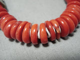 Rare Chunky Coral Singer Native American Navajo Sterling Silver Necklace-Nativo Arts