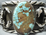 Crazy Scorpion Native American #8 Turquoise Sterling Silver Bracelet Cuff-Nativo Arts