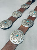 Star Wheel Vintage Native American Navajo Turquoise Sterling Silver Concho Belt Old-Nativo Arts