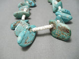 Early 1900's Vintage Navajo Hachita Turquoise Native American Necklace Old-Nativo Arts