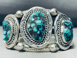 Rare 100 Gram Matrix Vintage Native American Navajo Turquoise Mine Sterling Silver Bracelet-Nativo Arts