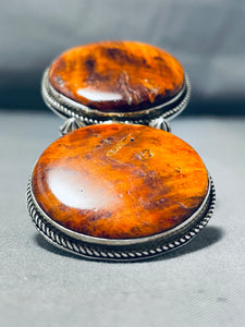 One Of The Biggest Ever Native American Navajo Petrified Wood Sterling Silver Ring-Nativo Arts