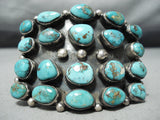 Authentic Vintage Native American Navajo Blue Gem Turquoise Sterling Silver Bracelet-Nativo Arts