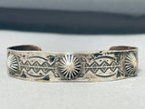 Early 1900's Vintage Native American Navajo Sterling Silver Button Bracelet-Nativo Arts