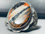 One Of Best Ever Vintage Native American Navajo Museum Petrified Wood Sterling Silver Bracelet-Nativo Arts