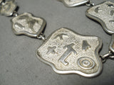 Native American Rare Vintage Santo Domingo Petroglyph Sterling Silver Necklace-Nativo Arts