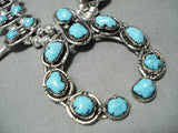 Women's Vintage Native American Navajo Turquoise Sterling Silver Squash Blossom Necklace-Nativo Arts