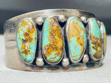 Whopping Vintage Native American Navajo Royston Turquoise Important Sterling Silver Bracelet-Nativo Arts