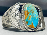 Important Vintage Native American Navajo Blue Royston Turquoise Sterling Silver Bracelet-Nativo Arts