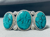 Native American Incredible Vintage Navajo Apache Turquoise Sterling Silver Bracelet-Nativo Arts