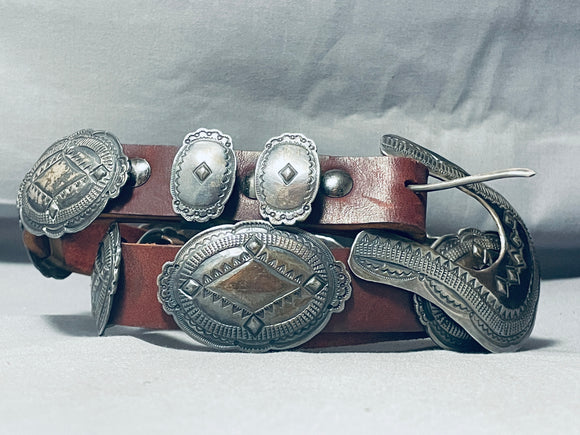 512 Gram Heavy Vintage Native American Navajo Sterling Silver Concho Belt Old-Nativo Arts
