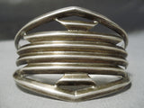 Incredible Vintage Native American Navajo Nolan James Sterling Silver Bracelet Cuff-Nativo Arts
