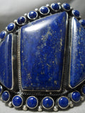 One Of The Bets Native American Navajo Lapis Sterling Silver Bracelet-Nativo Arts