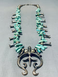 Glorious Vintage Native American Navajo Royston Turquoise Sterling Silver Squashblossom Necklace-Nativo Arts