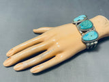 Native American Very Important Early 1900's Turquoise Earring Stone Sterling Silver Bracelet-Nativo Arts