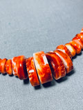 Native American Brilliant Vintage Santo Domingo Spiny Oyster Sterling Silver Necklace-Nativo Arts
