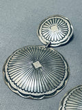 Spectacular Vintage Native American Navajo Sterling Silver Concho Earrings-Nativo Arts