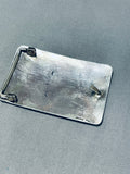 Fascinating Native American Navajo Signed Handcarved Sterling Silver Gekko Buckle-Nativo Arts